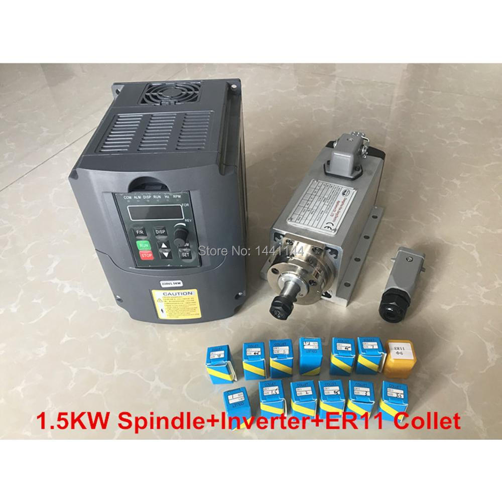 Air Cooled 1.5Kw Spindle Motor Inverter 110V - 1.5KW تبريد الهواء المغزل موتور عدة